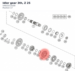 Diagram preview: Idler gear 3th, Z 25 (54833213100)