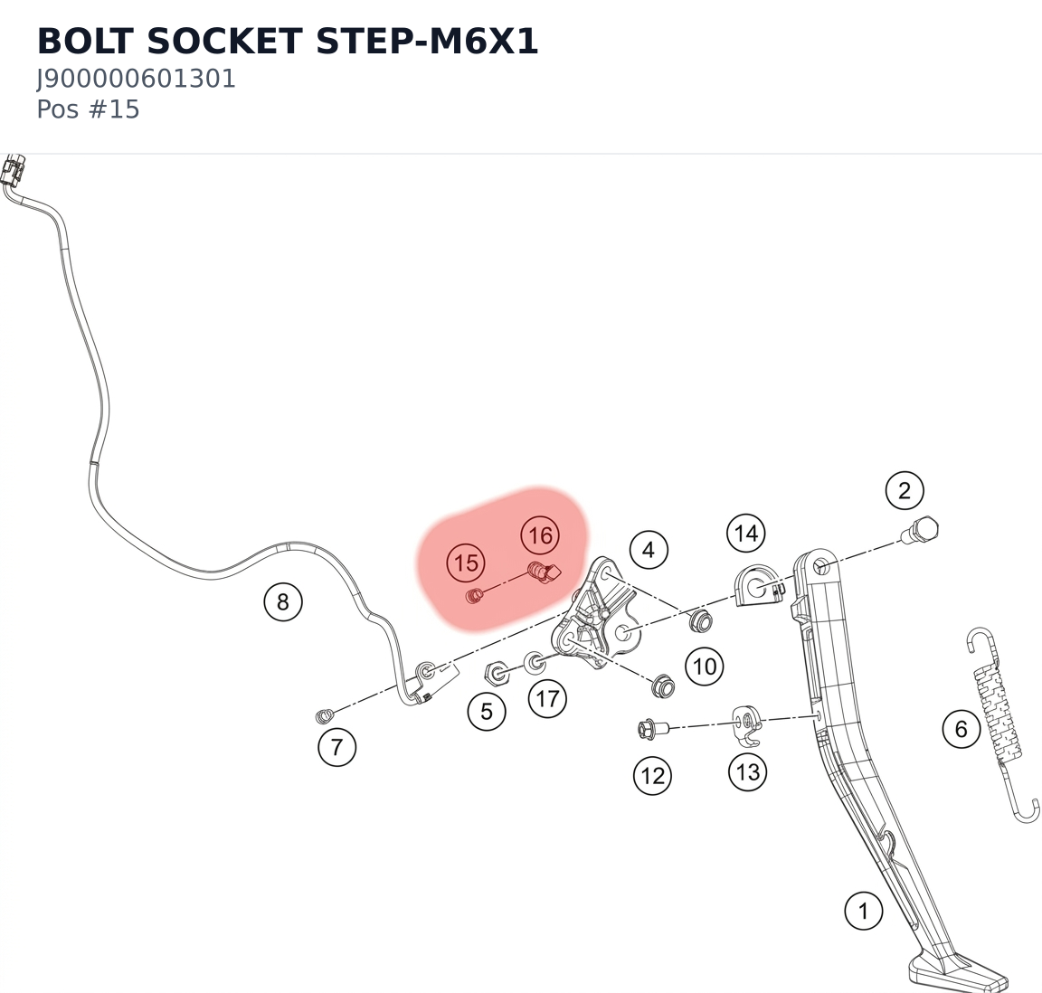 Diagram preview: BOLT SOCKET STEP-M6X1 (J900000601301)
