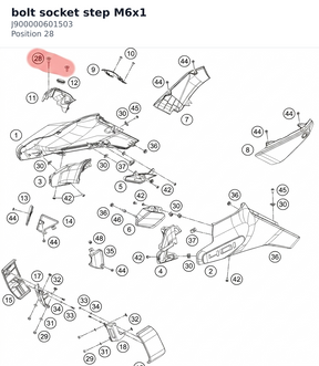 Diagram preview: bolt socket step M6x1 (J900000601503)