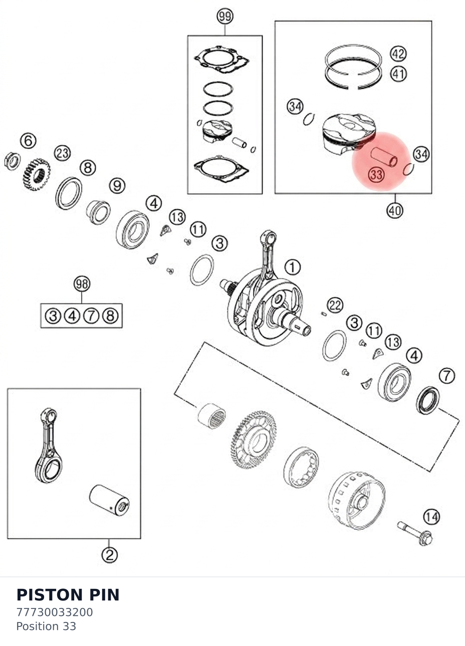 Diagram preview: PISTON PIN (77730033200)
