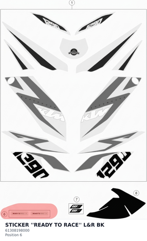 Diagram preview: STICKER ''READY TO RACE'' L&R BK (61308198000)