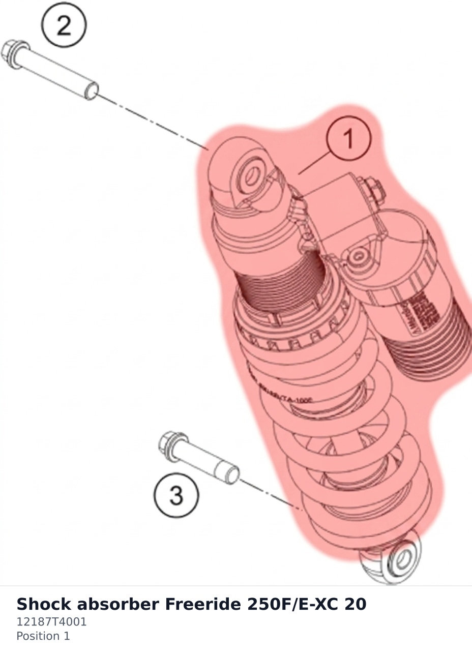 Diagram preview: Shock absorber Freeride 250F/E-XC 20 (12187T4001)