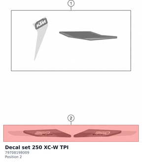 Diagram preview: Decal set 250 XC-W TPI (79708198009)
