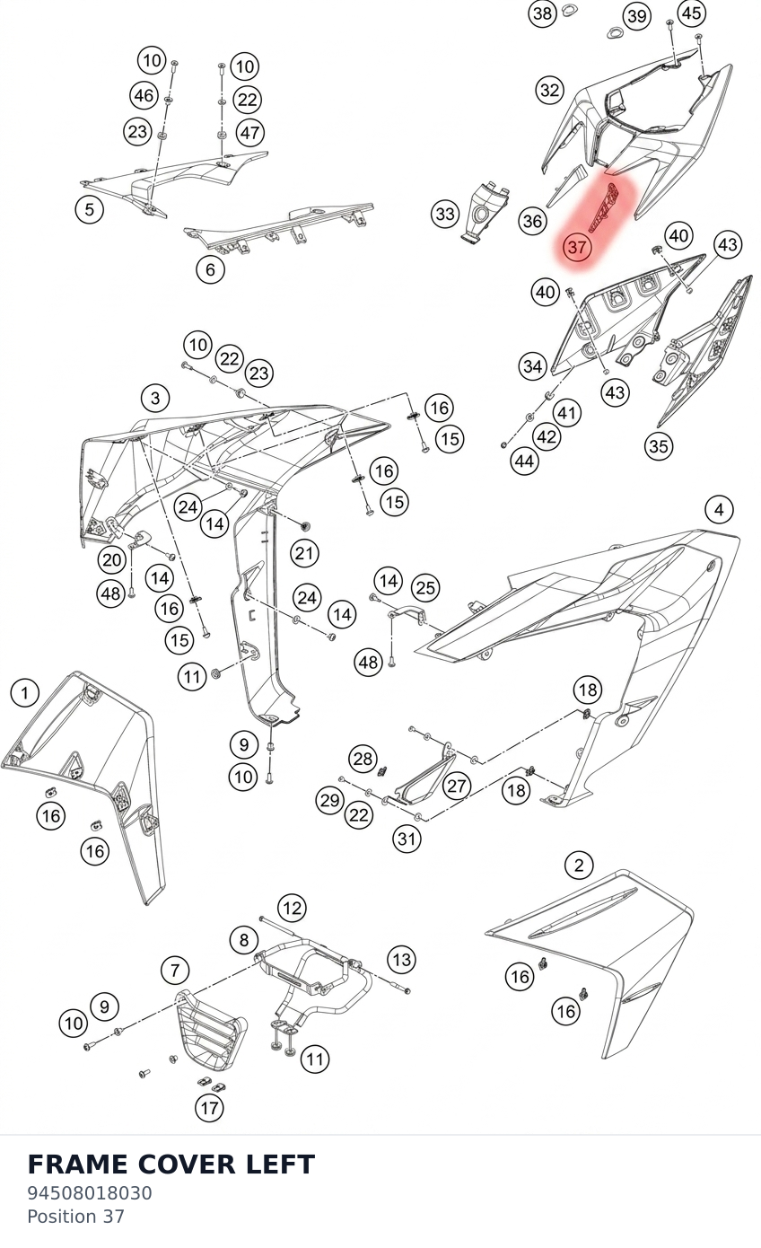 Diagram preview: FRAME COVER LEFT (94508018030)
