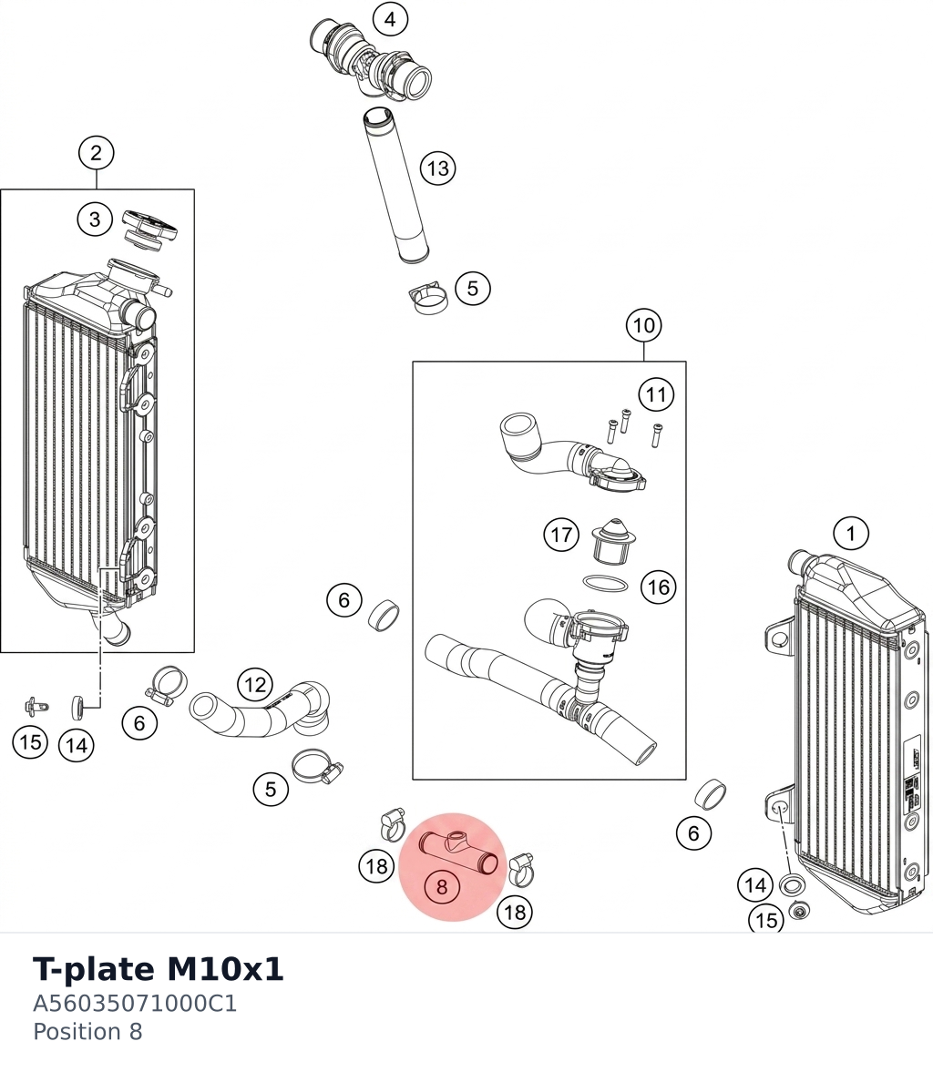 Diagram preview: T-plate M10x1 (A56035071000C1)