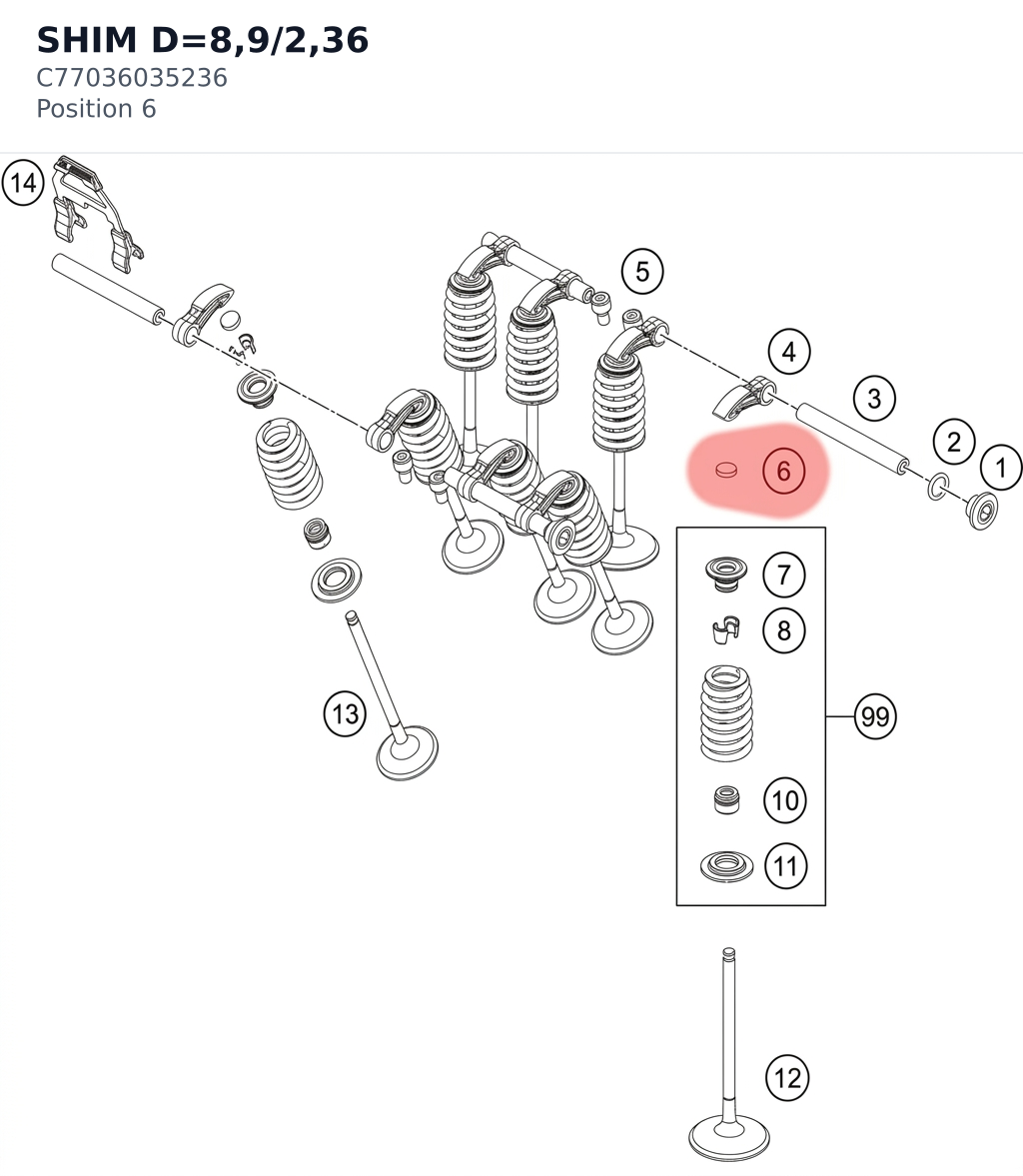 Diagram preview: SHIM D=8,9/2,36 (C77036035236)