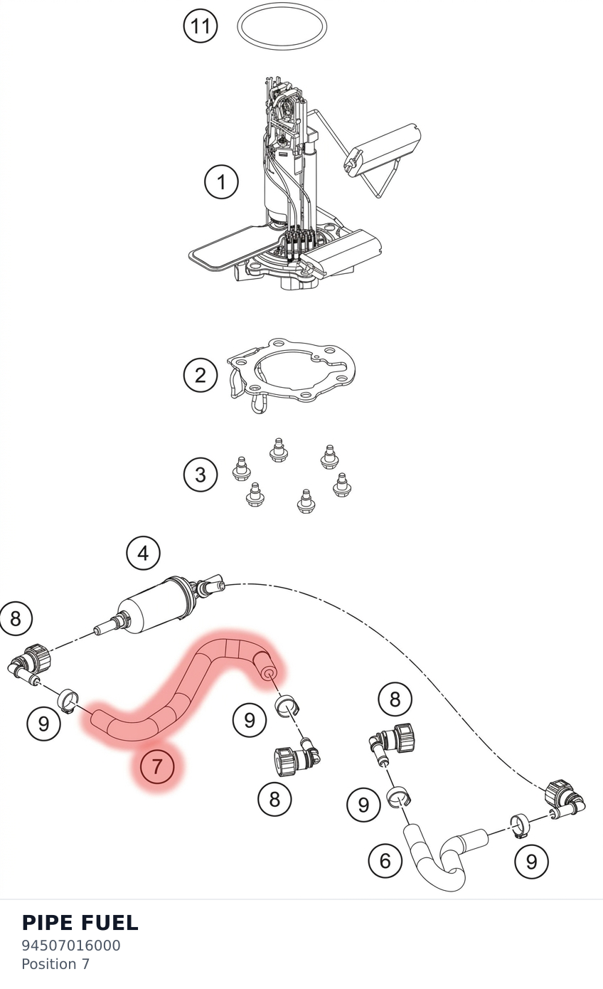 Diagram preview: PIPE FUEL (94507016000)