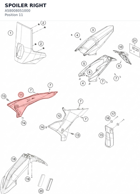 Diagram preview: SPOILER RIGHT (A58008051000)