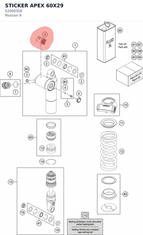 Diagram preview: STICKER APEX 60X29 (52000358)