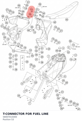 Diagram preview: T-CONNECTOR FOR FUEL LINE (58007015000)