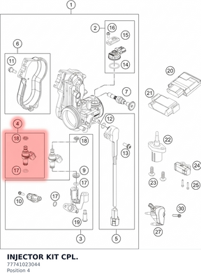 Diagram preview: INJECTOR KIT CPL. (77741023044)