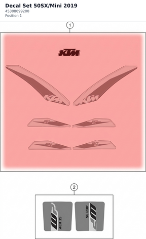 Diagram preview: Decal Set 50SX/Mini 2019 (45308099200)