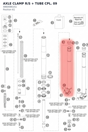 Diagram preview: AXLE CLAMP R/S + TUBE CPL.  09 (48600861S1)