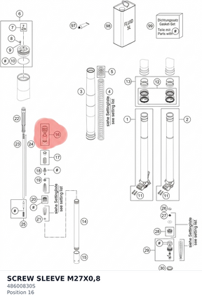 Diagram preview: SCREW SLEEVE M27X0,8 (48600830S)