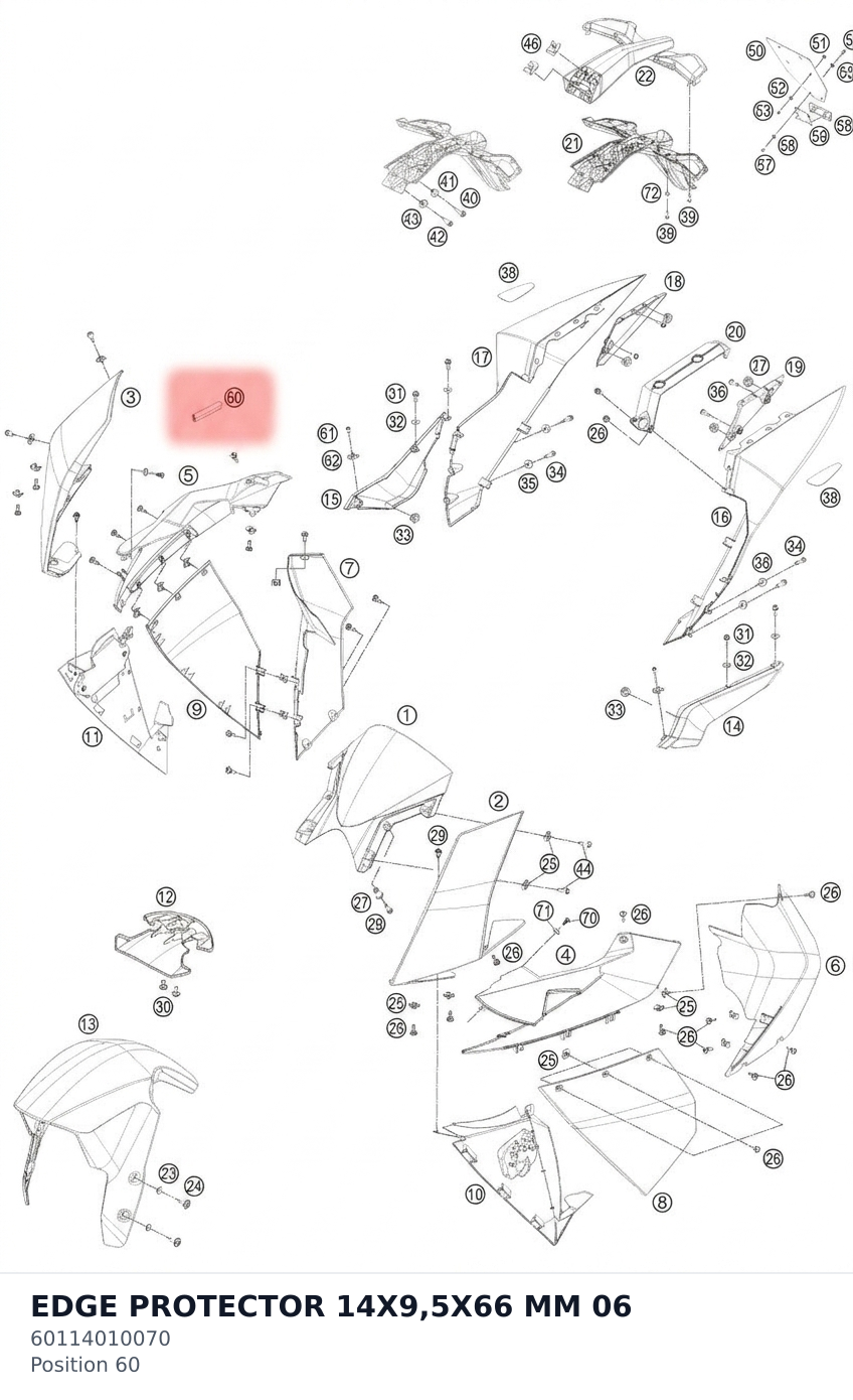 Diagram preview: EDGE PROTECTOR 14X9,5X66 MM 06 (60114010070)