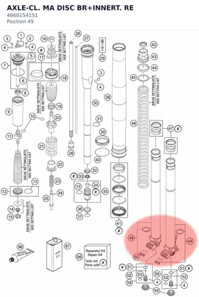 Diagram preview: AXLE-CL. MA DISC BR+INNERT. RE (48601541S1)