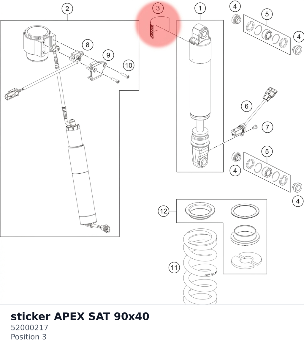 Diagram preview: sticker APEX SAT 90x40 (52000217)