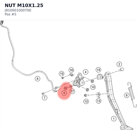 Diagram preview: NUT M10X1.25 (J910001000700)