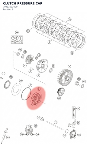 Diagram preview: CLUTCH PRESSURE CAP (79432003000)