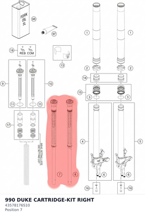 Diagram preview: 990 DUKE CARTRIDGE-KIT RIGHT (43578176S10)