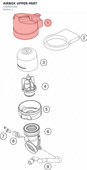 Diagram preview: AIRBOX UPPER-PART (72006001050)