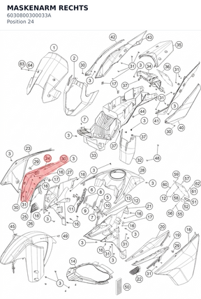 Diagram preview: MASKENARM RECHTS (6030800300033A)