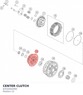 Diagram preview: CENTER CLUTCH (63532002000)