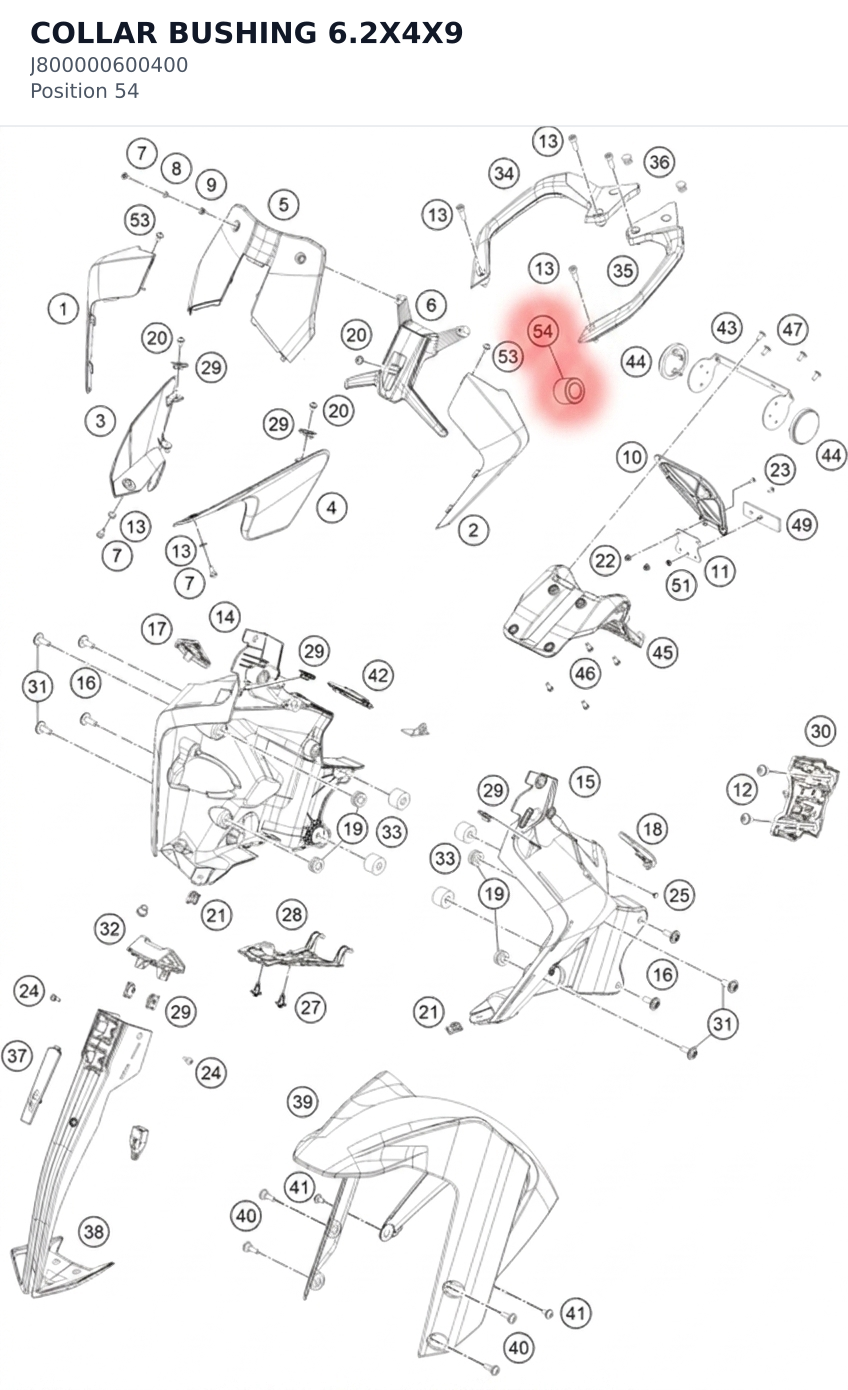 Diagram preview: COLLAR BUSHING 6.2X4X9 (J800000600400)