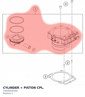 Diagram preview: CYLINDER + PISTON CPL. (79430038100)