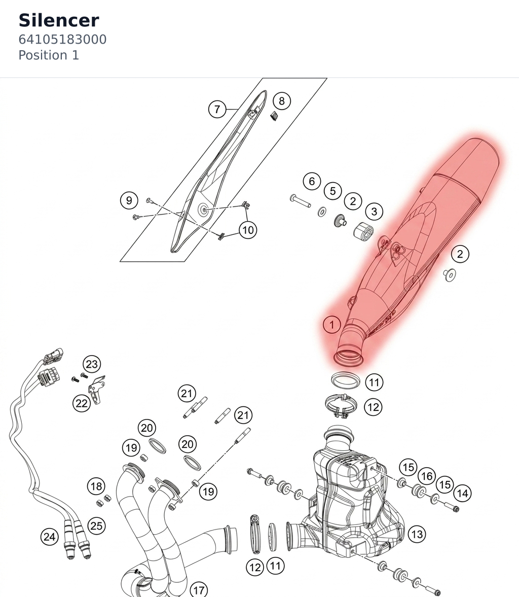 Diagram preview: Silencer (64105183000)
