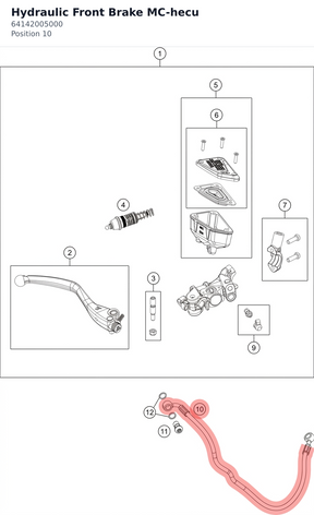 Diagram preview: Hydraulic Front Brake MC-hecu (64142005000)