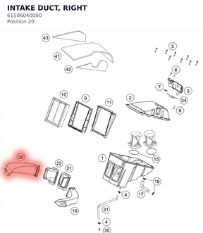 Diagram preview: INTAKE DUCT, RIGHT (61506040000)