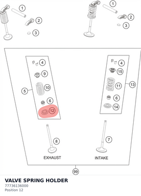 Diagram preview: VALVE SPRING HOLDER (77736136000)
