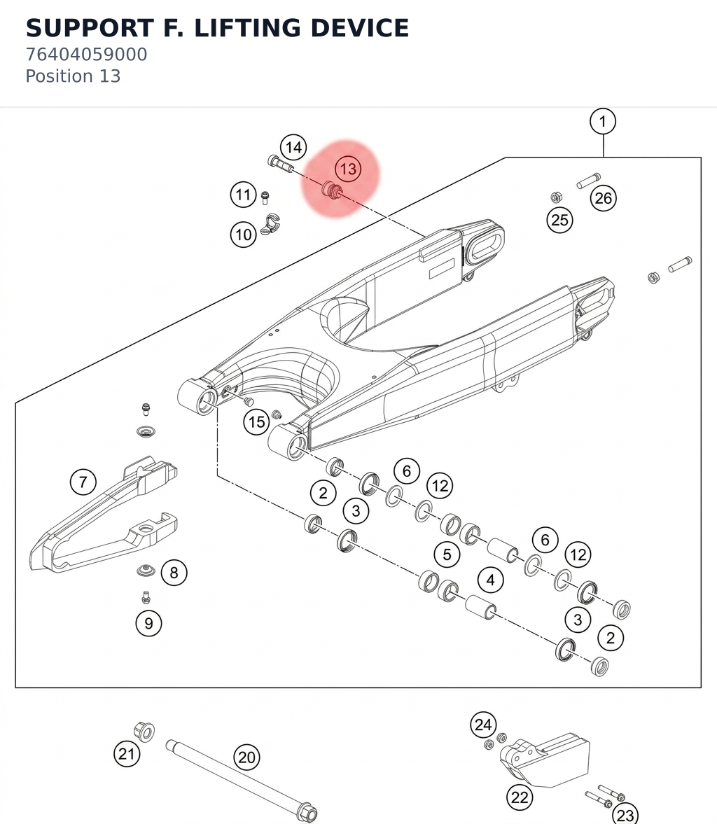 Diagram preview: SUPPORT F. LIFTING DEVICE (76404059000)
