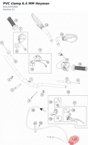 Diagram preview: PVC clamp 6.4 MM Heyman (64132070000)