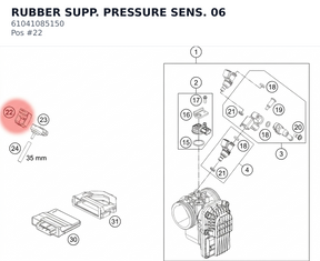 Diagram preview: RUBBER SUPP. PRESSURE SENS. 06 (61041085150)