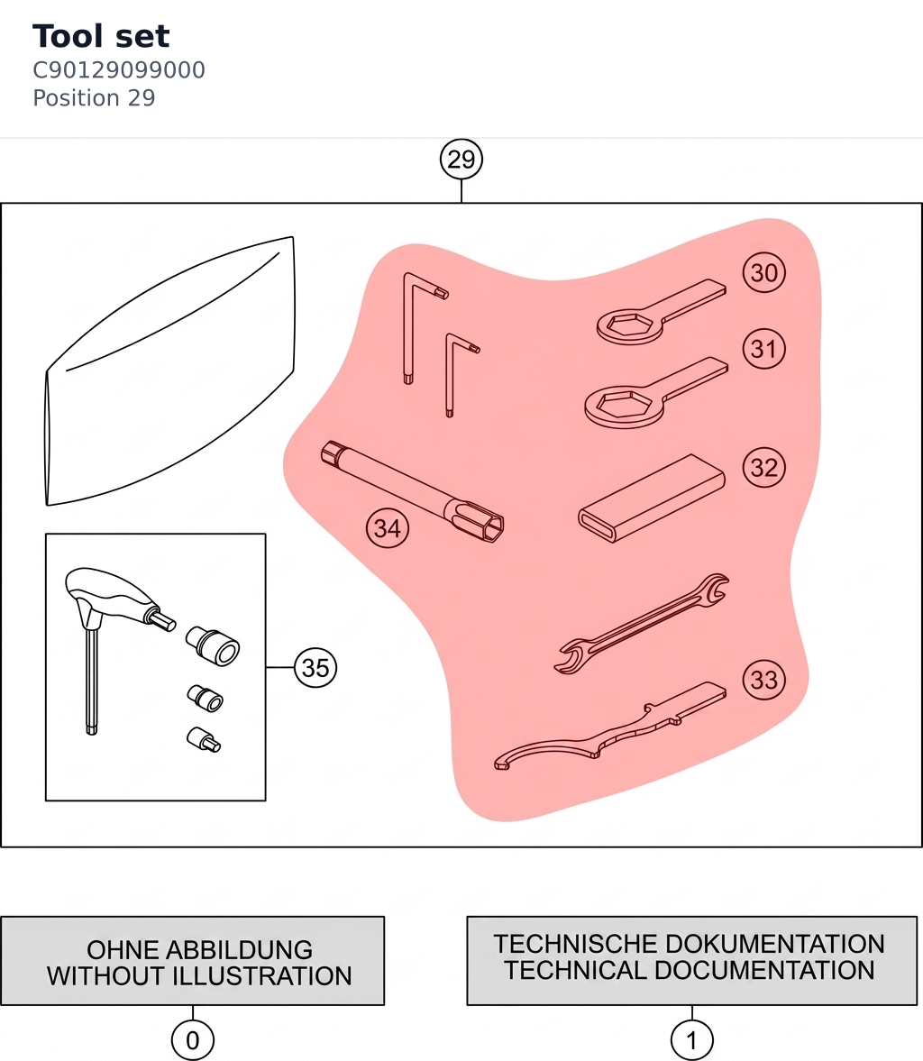 Diagram preview: Tool set (C90129099000)