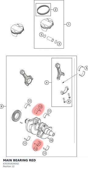 Diagram preview: MAIN BEARING RED (635301820002)