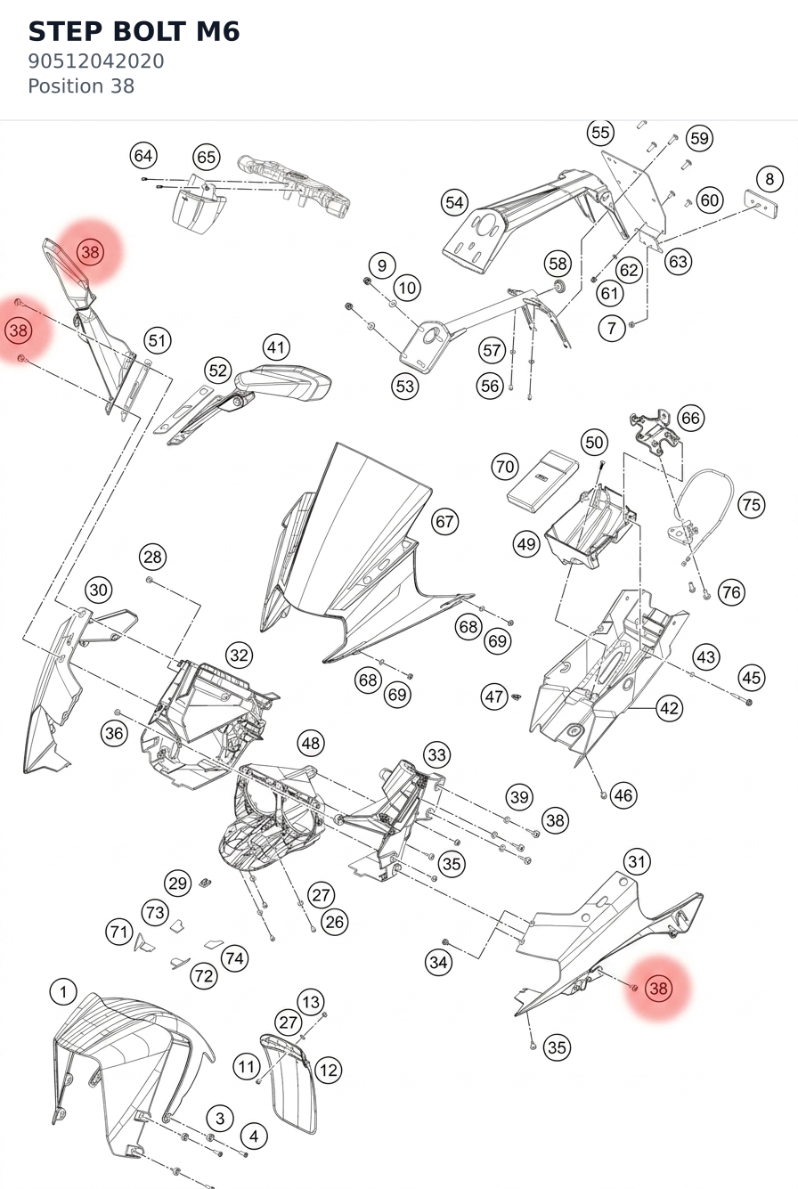 Diagram preview: STEP BOLT M6 (90512042020)