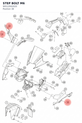 Diagram preview: STEP BOLT M6 (90512042020)