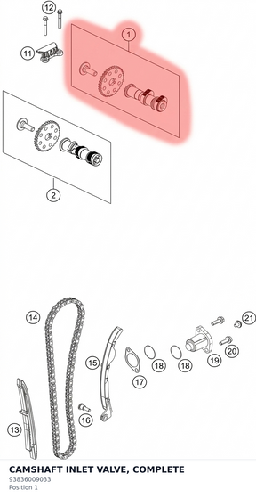 Diagram preview: CAMSHAFT INLET VALVE, COMPLETE (93836009033)