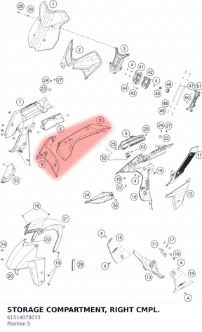 Diagram preview: STORAGE COMPARTMENT, RIGHT CMPL. (61514078033)