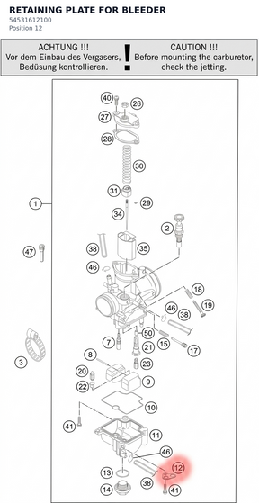 Diagram preview: RETAINING PLATE FOR BLEEDER (54531612100)