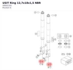 Diagram preview: USIT Ring 12,7x18x1,5 NBR (48601185)