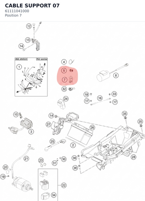 Diagram preview: CABLE SUPPORT               07 (61111041000)