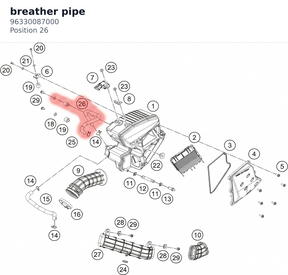 Diagram preview: breather pipe (96330087000)