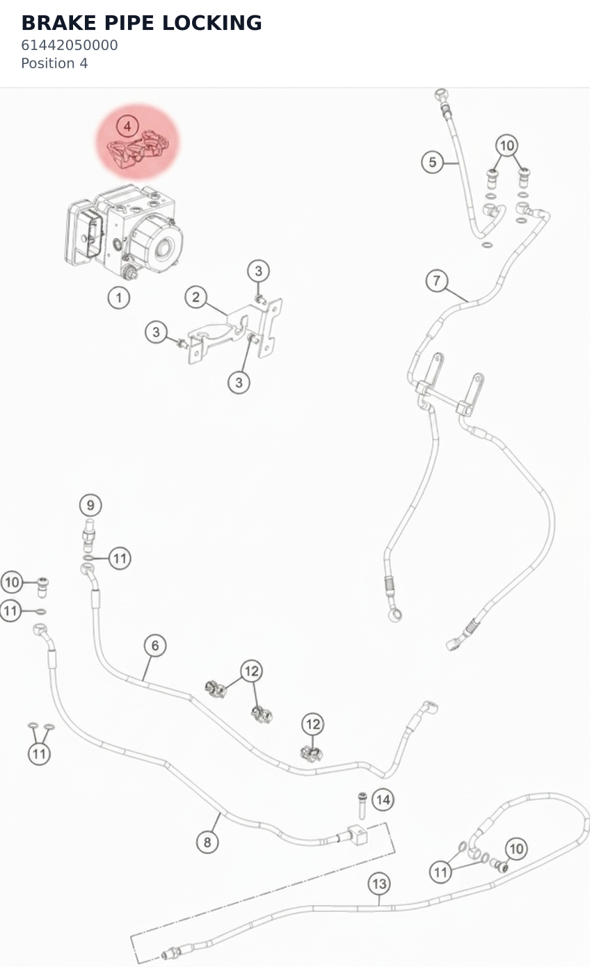 Diagram preview: BRAKE PIPE LOCKING (61442050000)