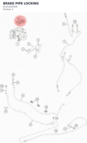 Diagram preview: BRAKE PIPE LOCKING (61442050000)