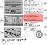 Diagram preview: Noise emission sticker USA (LI22-761-13)