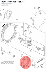 Diagram preview: REAR SPROCKET 48Z SX65 (A40510051048C1)